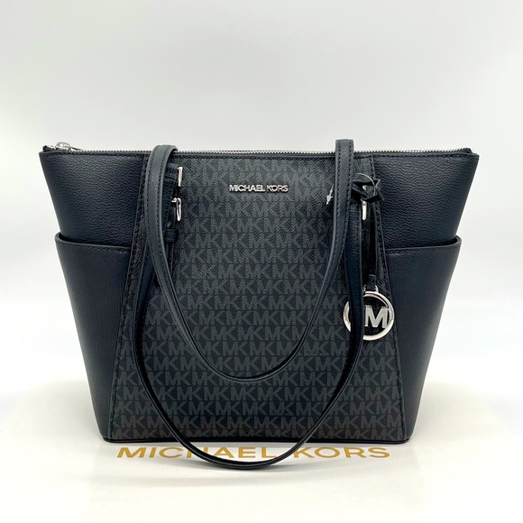 Michael Kors Large Top Zip Charlotte Tote Black - Picture 2 of 11